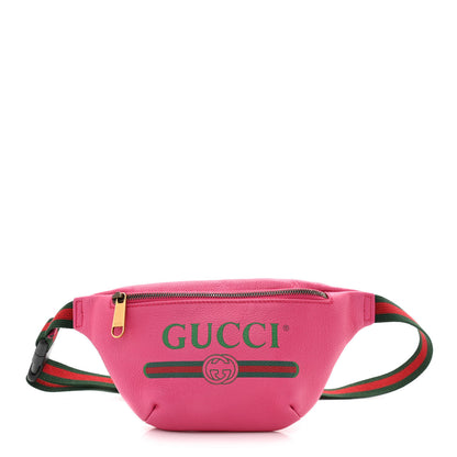 Gucci Grained Calfskin Small Logo Belt Bag Box Pink Green 1 of 10