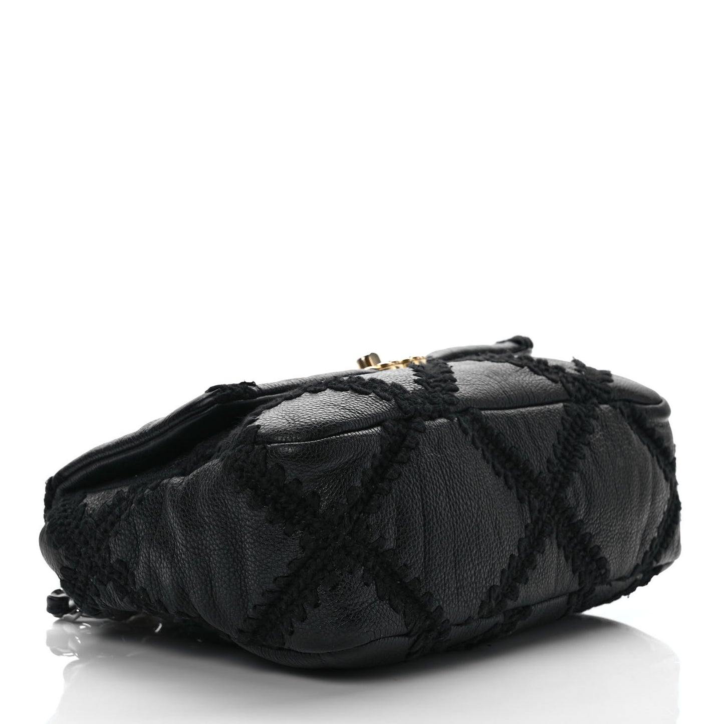 Calfskin Crochet Medium Chanel 19 Flap Black