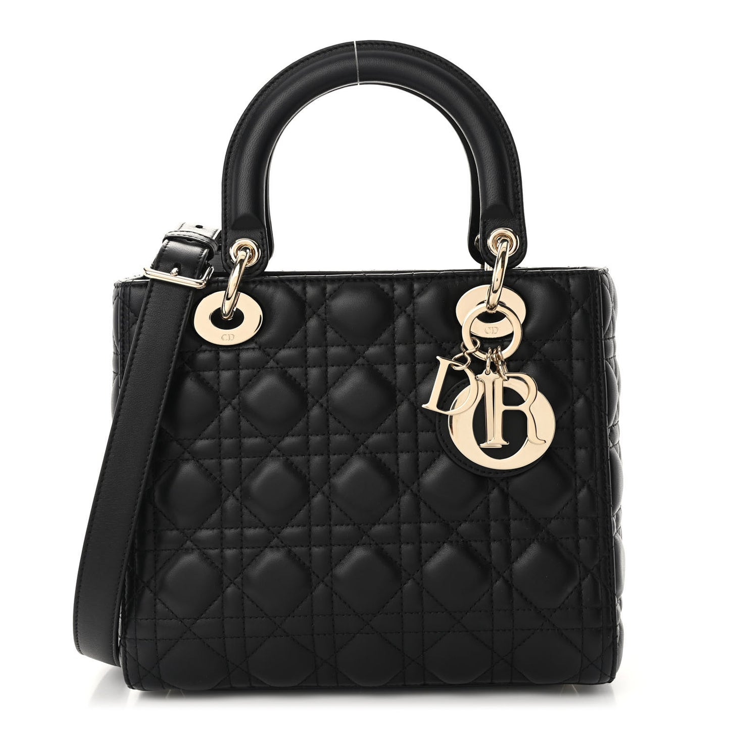Lambskin Cannage Medium Lady Dior Black