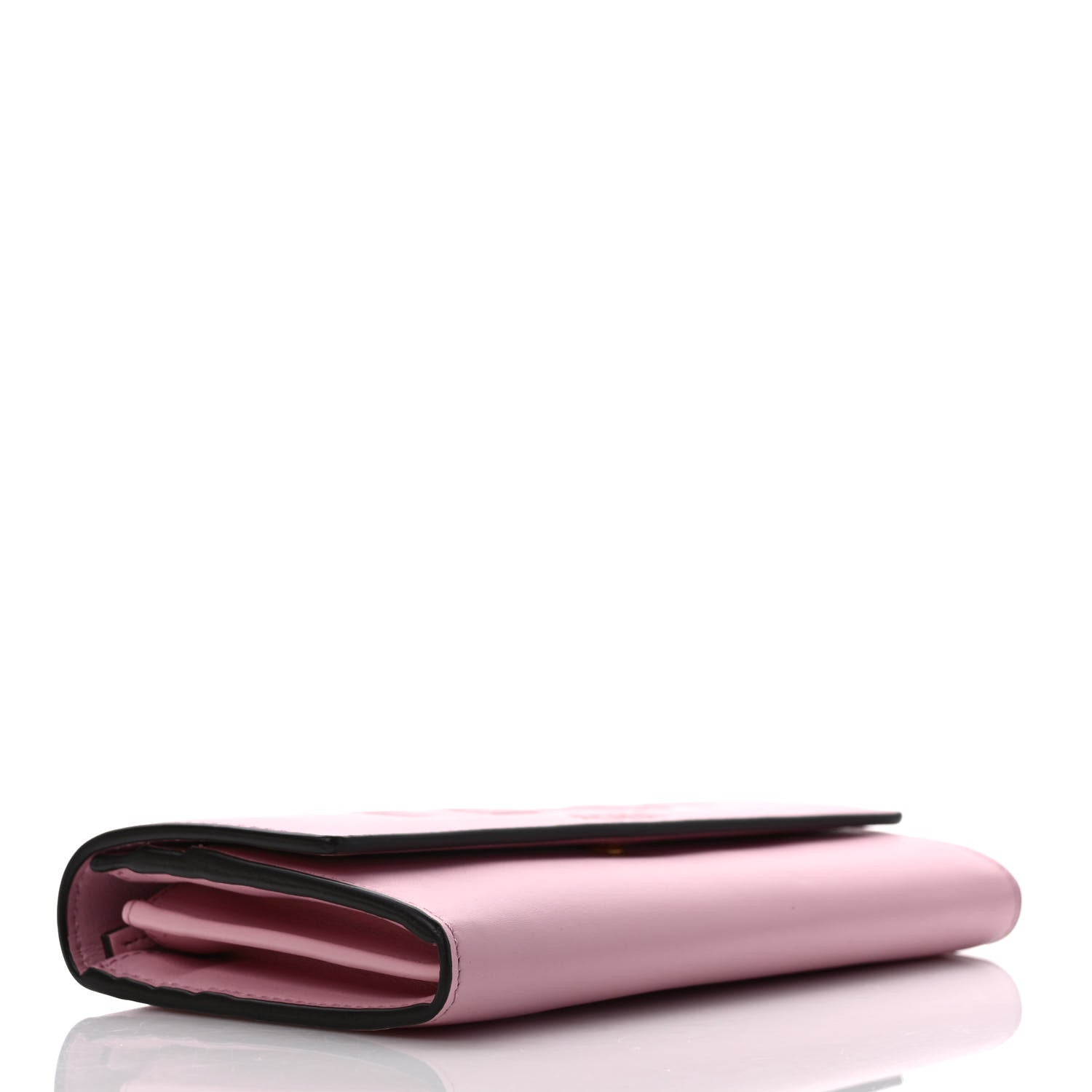 Fendi Vitello King Tamponato Logo Embossed Continental Wallet Rosa Acquerello 4 of 8