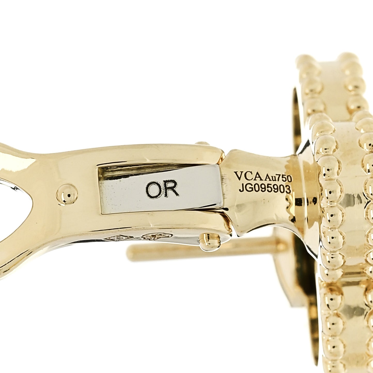 18K Yellow Gold Malachite Vintage Alhambra Earrings