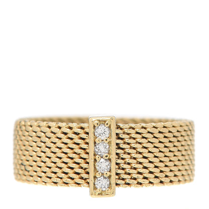 Tiffany 18K Yellow Gold Diamond Somerset Ring 50 5.5 1 of 4