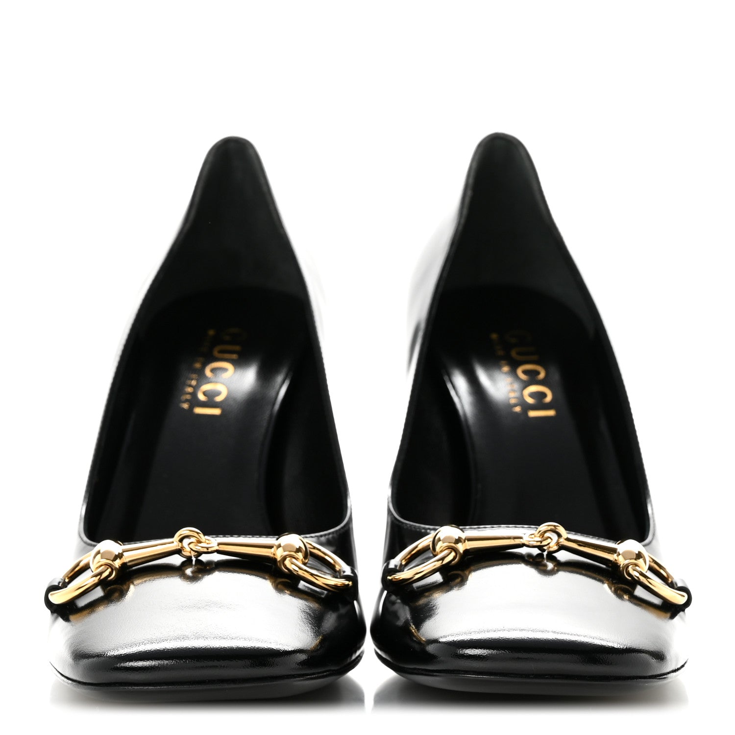 Gucci Shiny Calfskin Horsebit Signora 85mm Pumps 39 Black 3 of 10