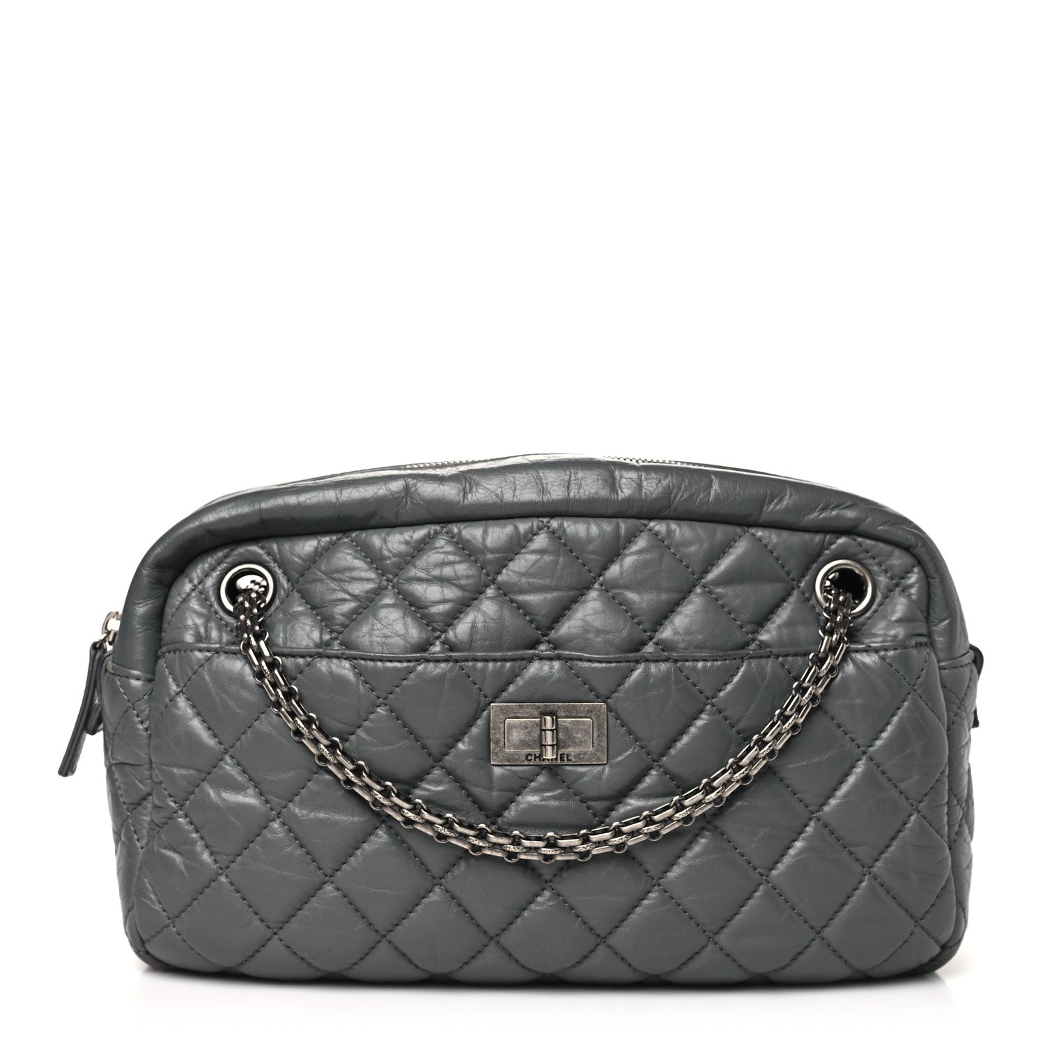 Chanel Aged Calfskin Quilted Medium Reissue Camera Case Grey 1 of 10