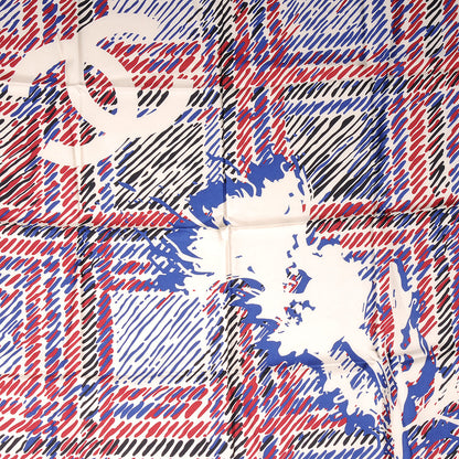 Chanel Silk CC Thistle Square Scarf 1 of 5