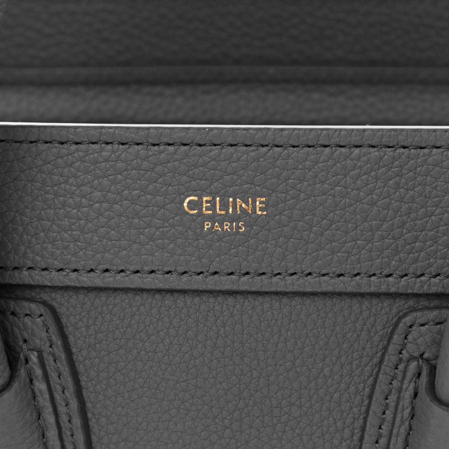 Drummed Calfskin Nano Luggage Kohl