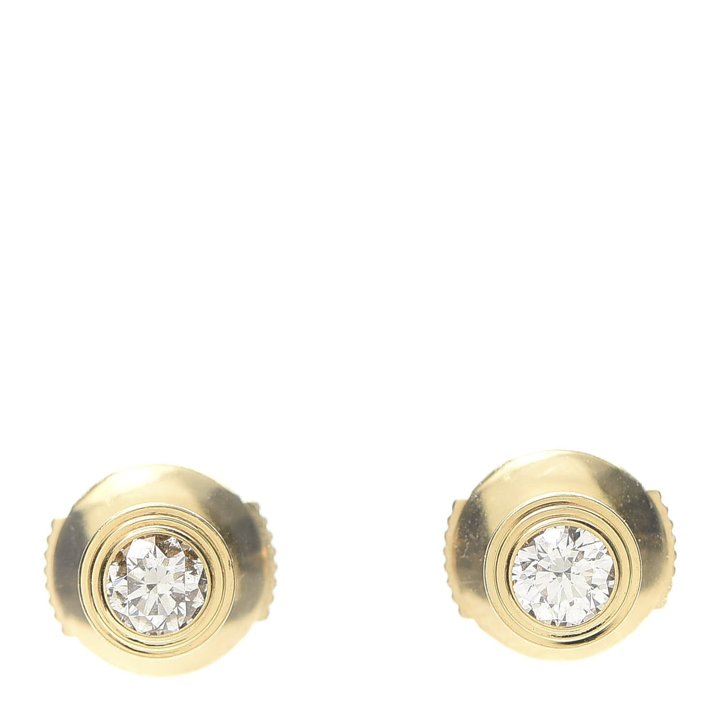 18K Yellow Gold Diamond MM D'Amour Earrings