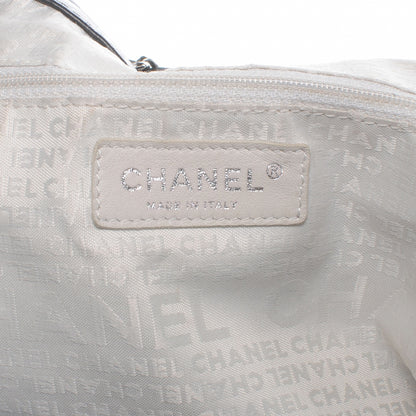 Chanel Leather Contrast Stitch Drawstring Tote Black 7 of 9