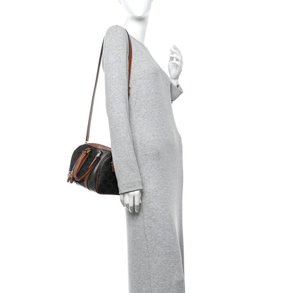 Celine Triomphe Canvas Calfskin Medium Boston Bag Tan 2 of 10