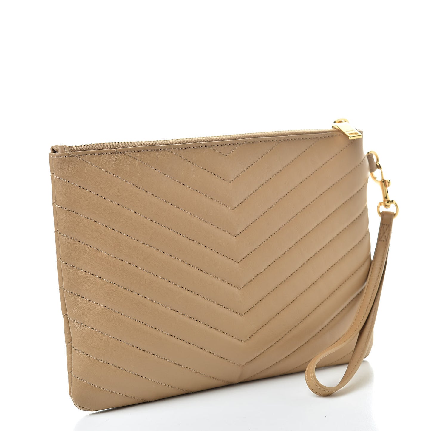 Calfskin Matelasse Chevron Monogram A5 Wristlet Cork