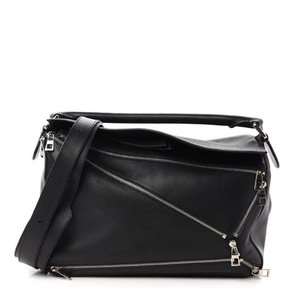 Loewe Calfskin Zipper Puzzle Bag Black 1 of 9