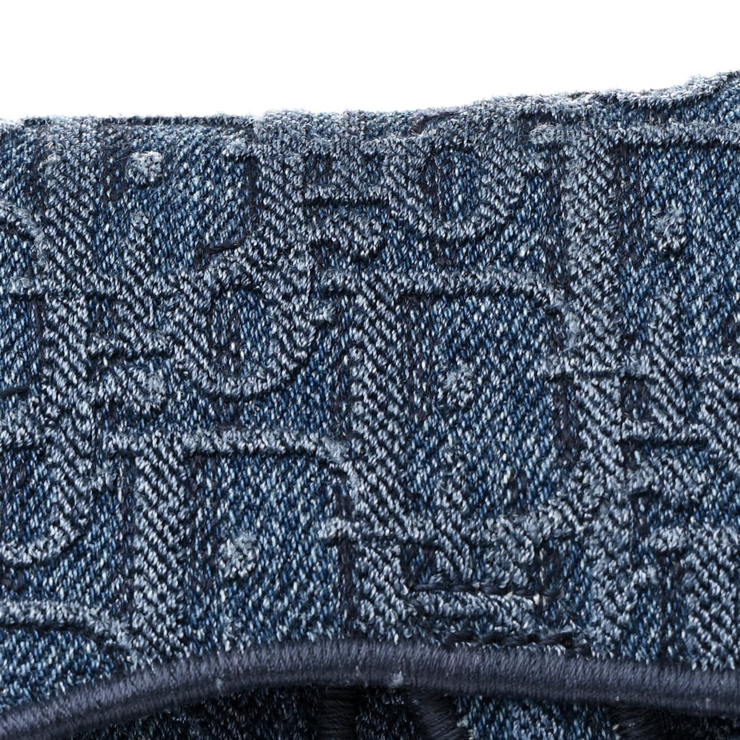 Oblique Embroidered Saddle Bag Denim Blue
