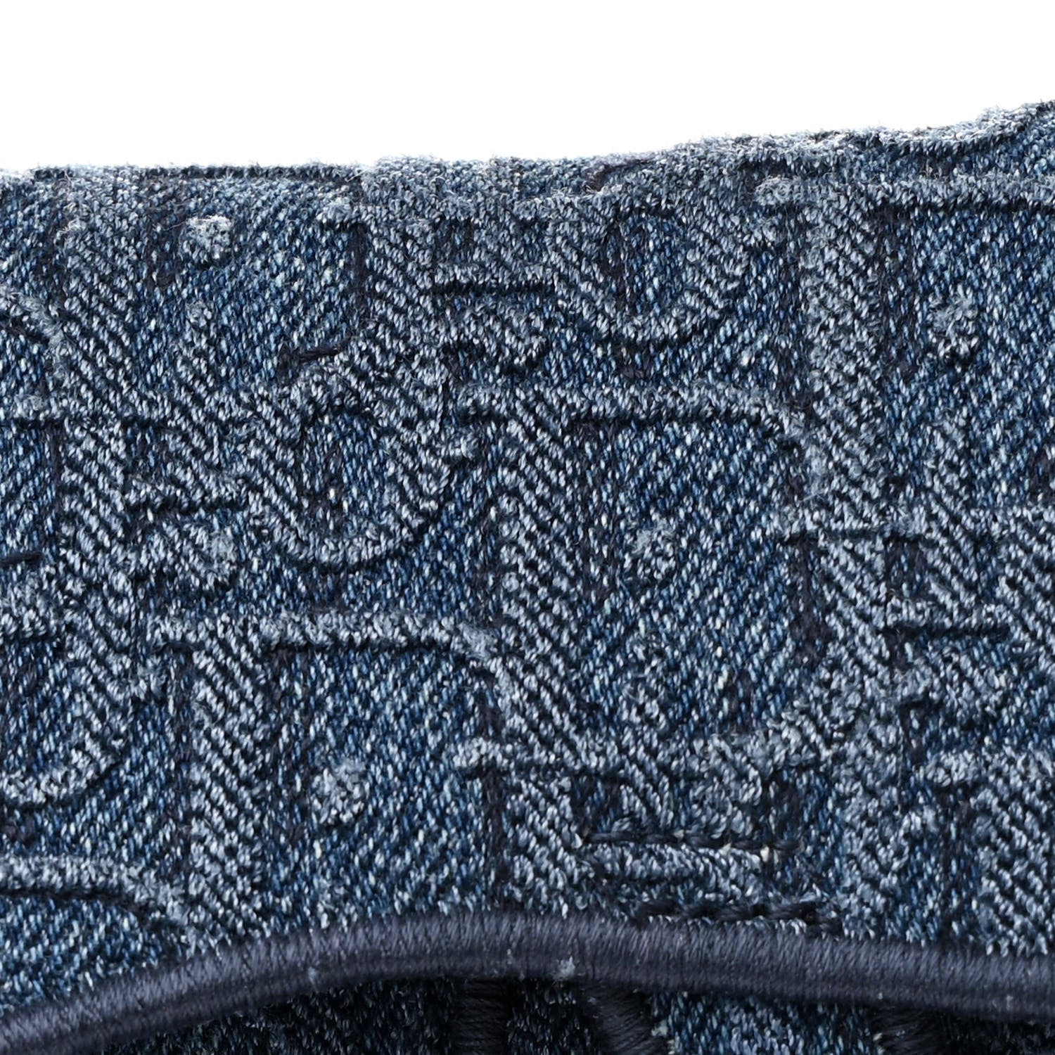Christian Dior Oblique Embroidered Saddle Bag Denim Blue 8 of 11