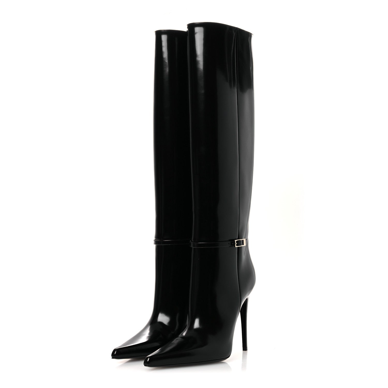 Saint Laurent Glazed Calfskin Vendome 110 Boots 40 Black 4 of 11