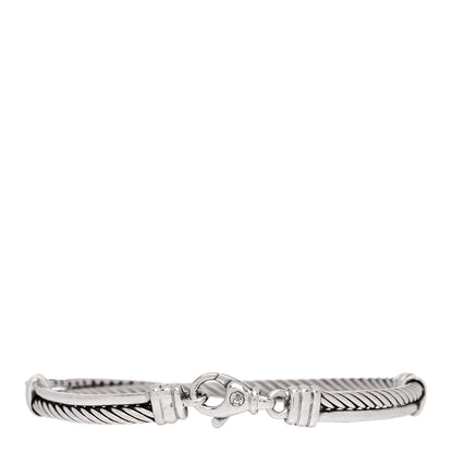 David Yurman Sterling Silver Diamond 3mm Crossover Bracelet 2 of 3