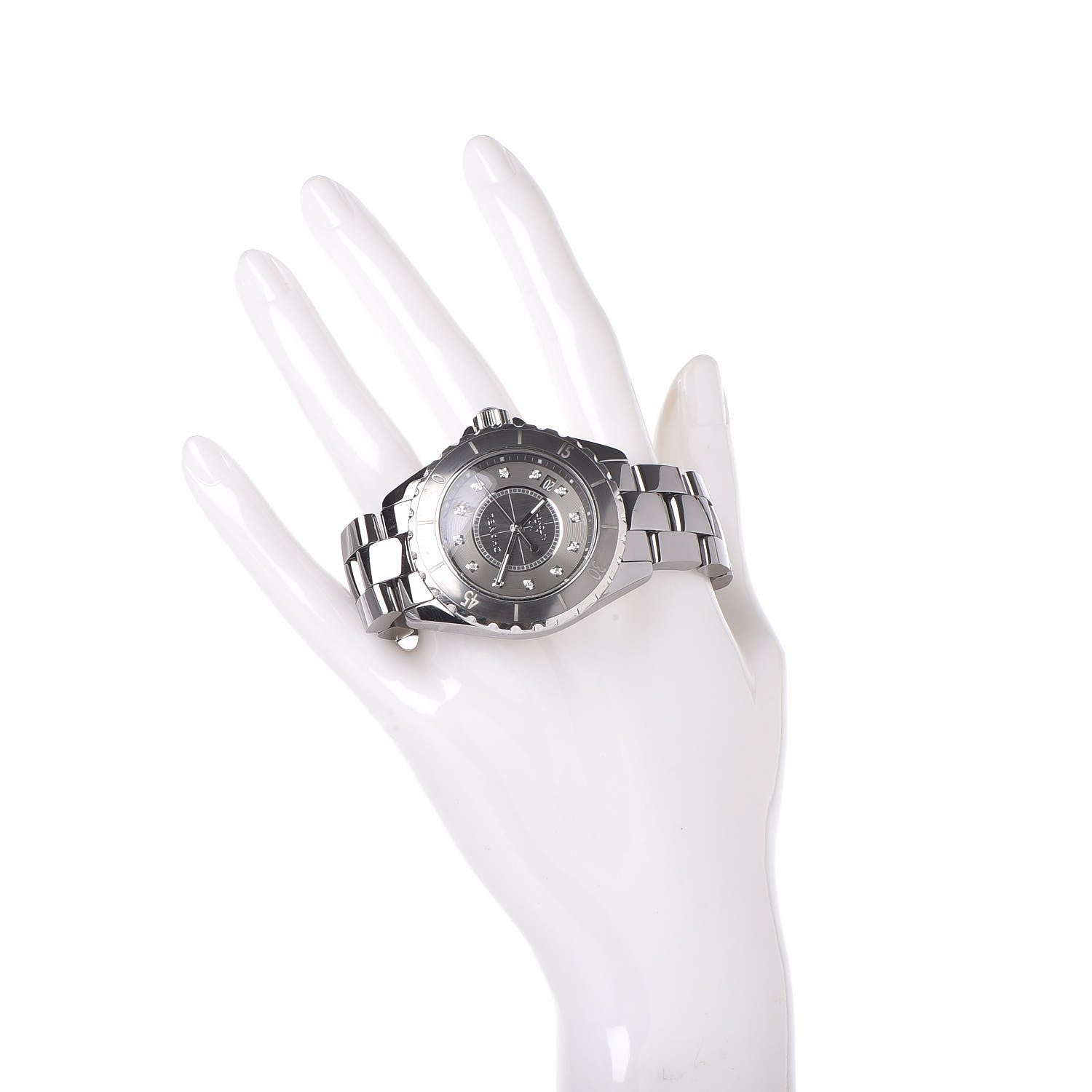 Chanel Titanium Ceramic Diamond 38mm J12 Automatic Watch 2 of 6
