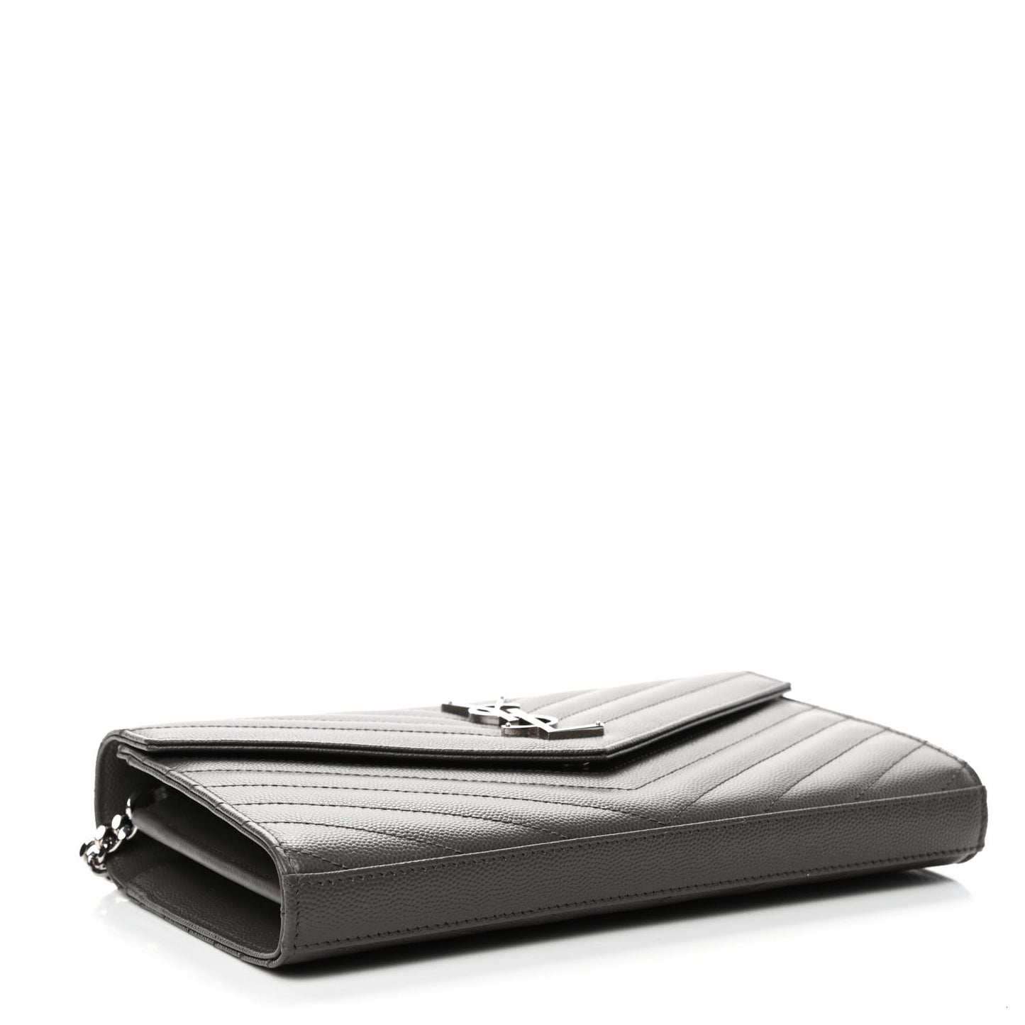 Grain De Poudre Matelasse Chevron Monogram Chain Wallet Earth