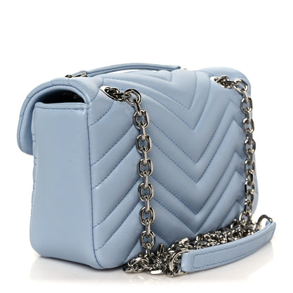 Gucci Lambskin Matelasse Small GG Marmont Shoulder Bag Porcelain Light Blue 3 of 11