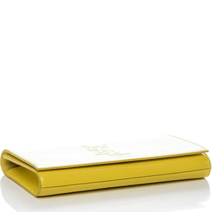 Saint Laurent Patent Calfskin Monogram Large Belle De Jour Clutch Yellow 4 of 7