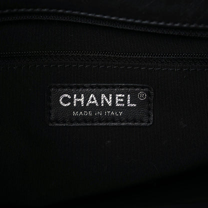 Chanel Crumpled Calfskin Quilted Large Chain All Over Flap Bag Black 9 of 15