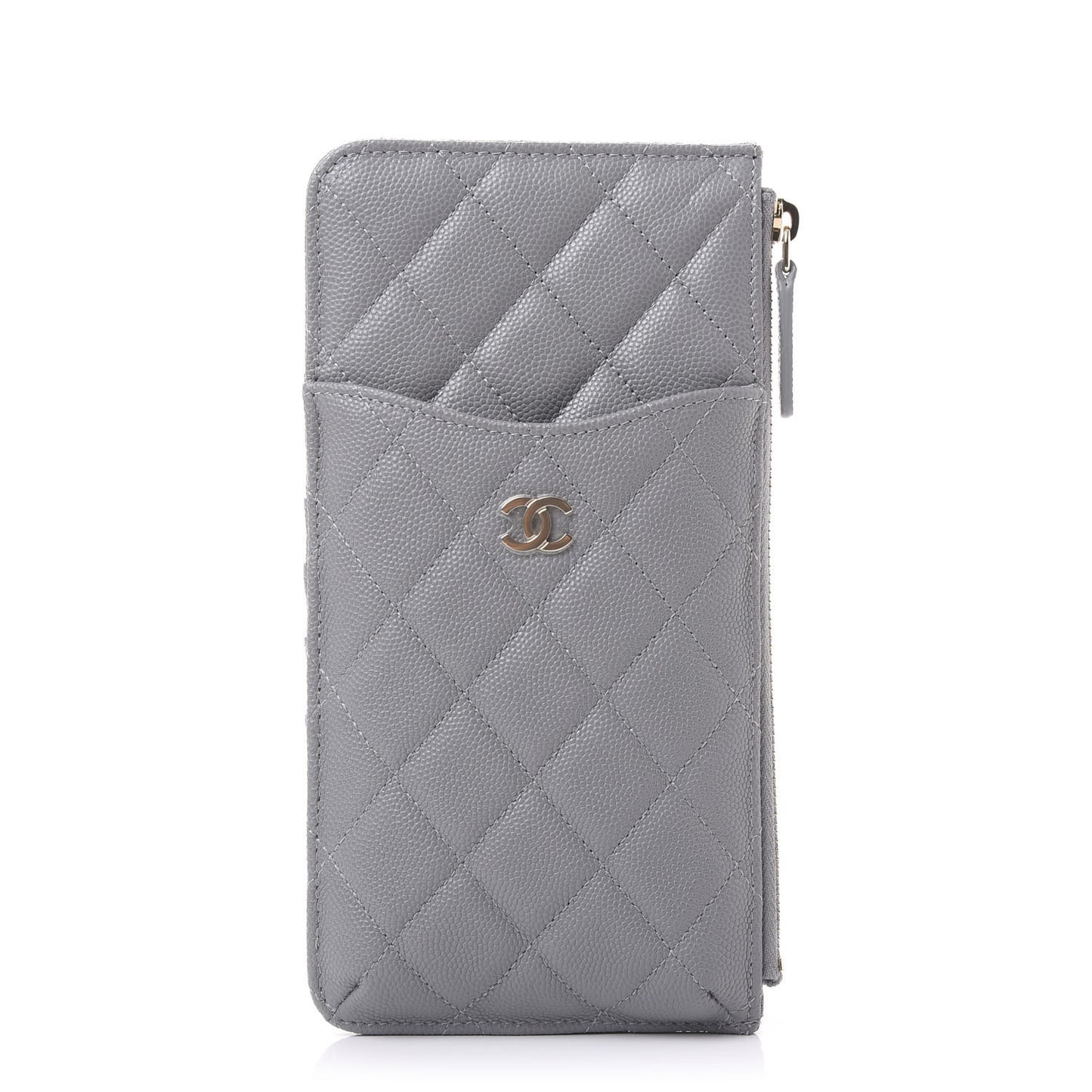 Caviar Quilted Classic iPhone Pouch Grey