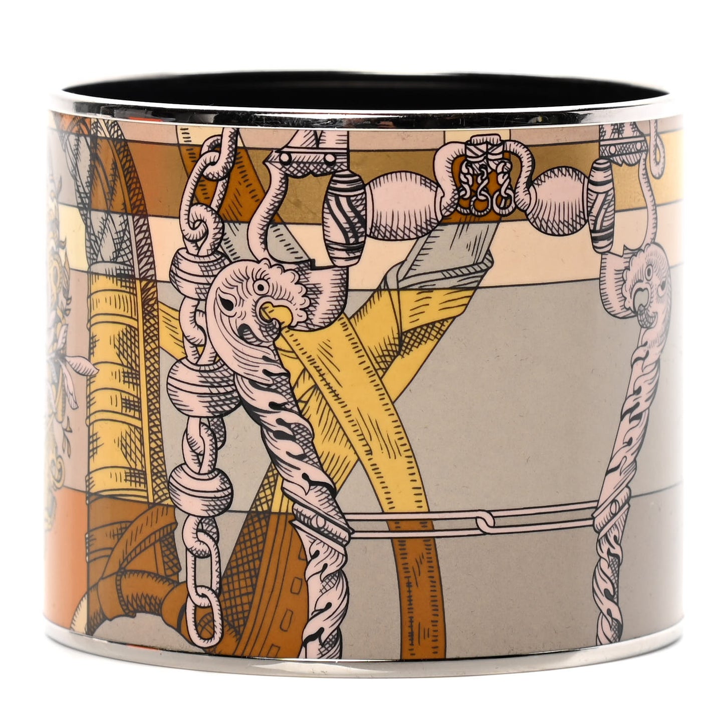 Enamel Printed Della Cavalleria Mega Wide Bracelet 65 Gold