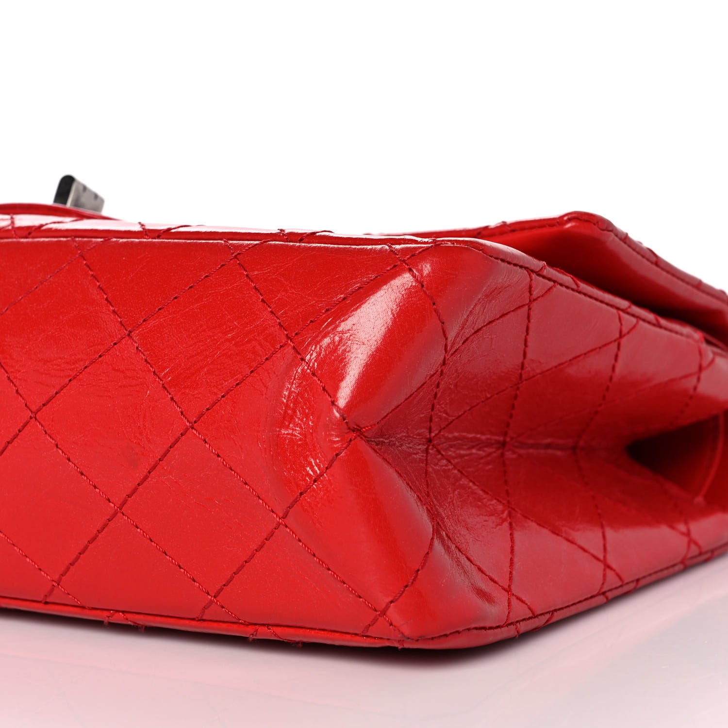 Chanel Aged Glazed Calfskin Quilted 2.55 Reissue 226 Flap Red 9 of 10