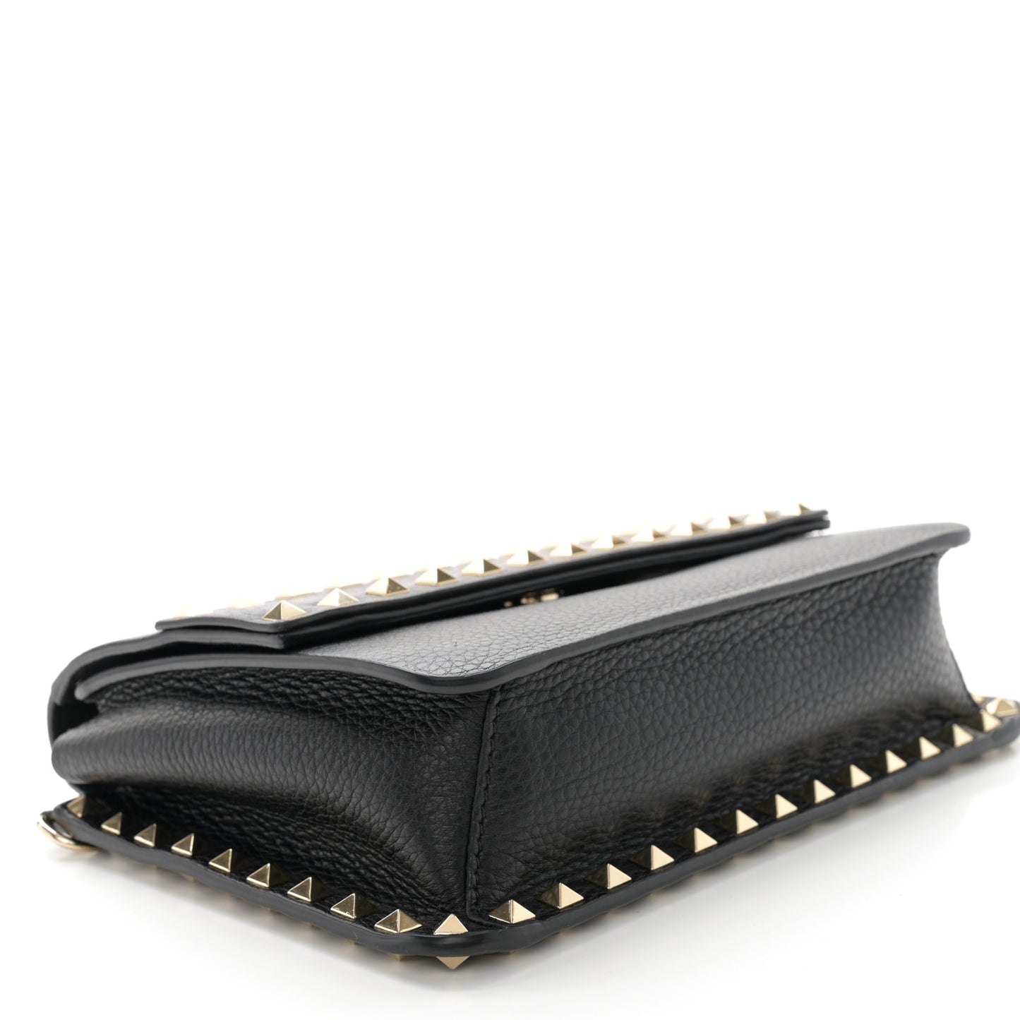 Vitello Rockstud Side Slip Crossbody Black