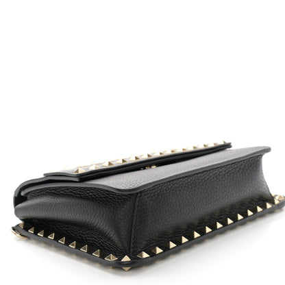 Valentino Garavani Vitello Rockstud Side Slip Crossbody Black 4 of 13