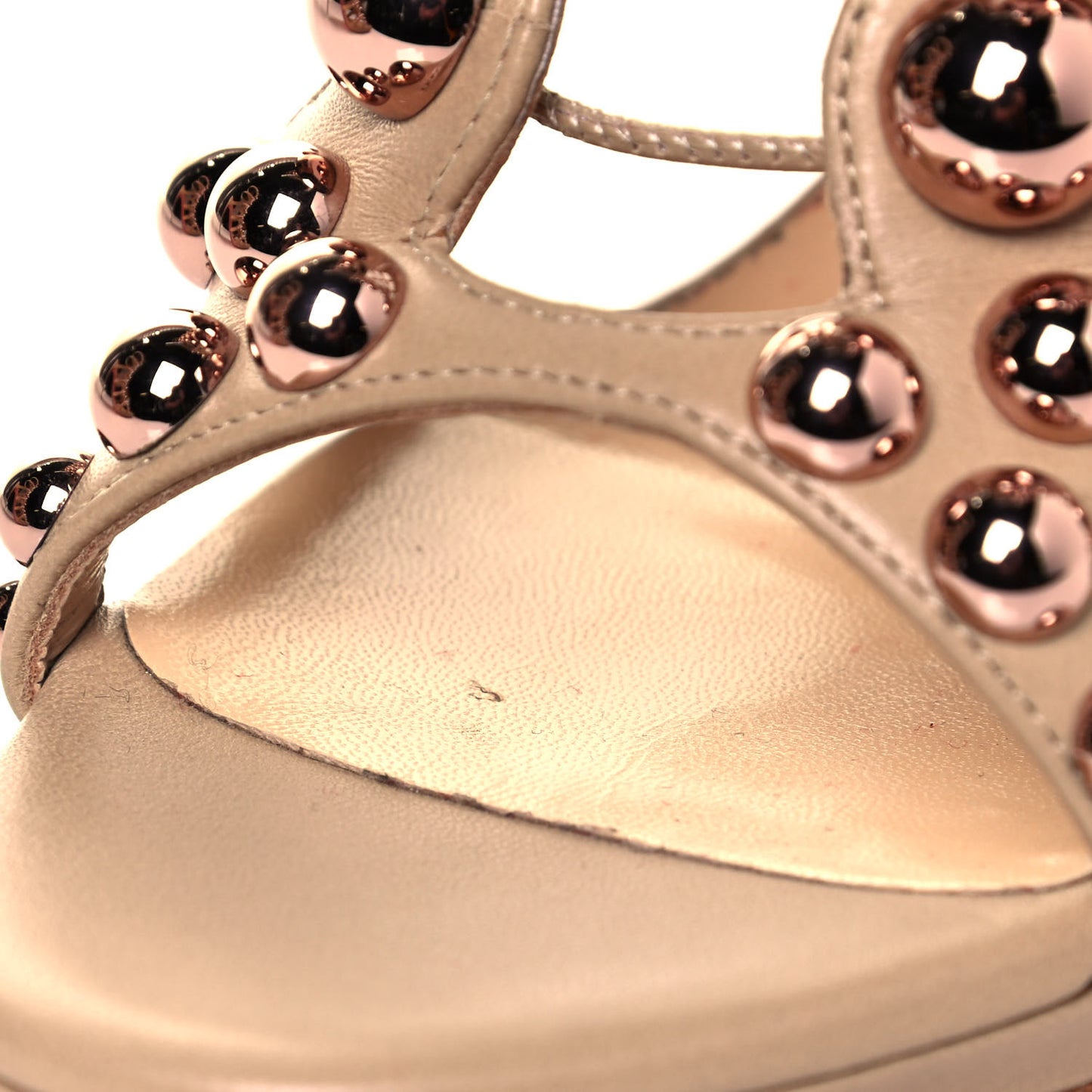 Kid Amazoubille 120 Studded Gladiator Sandals 38 Nude Rose Gold
