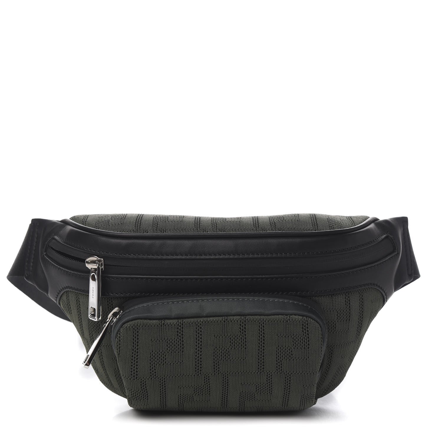 Fendi Neoprene Mesh Vitello Grace FF Pocket Belt Bag Verde Militare 1 of 9
