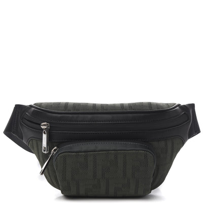 Fendi Neoprene Mesh Vitello Grace FF Pocket Belt Bag Verde Militare 1 of 9