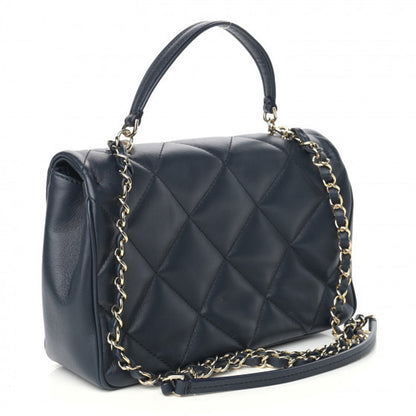 Chanel Lambskin Quilted Easy Carry Flap Navy 3 of 9