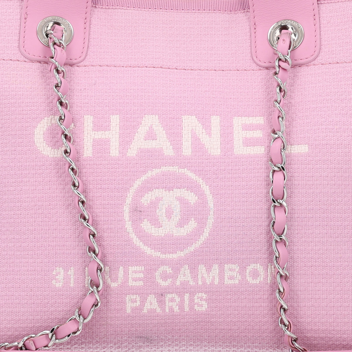 Chanel Mixed Fibers Small Deauville Tote Dark Pink 10 of 11