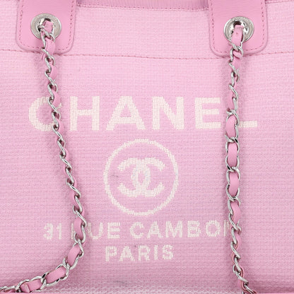 Chanel Mixed Fibers Small Deauville Tote Dark Pink 10 of 11