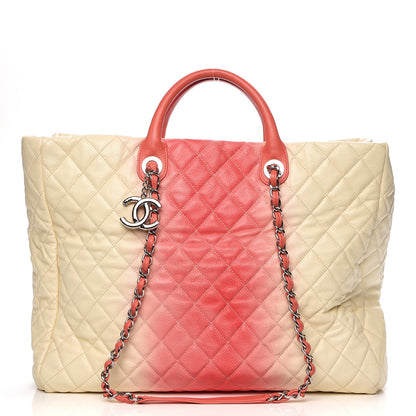Chanel Caviar Ombre Large Shopping Tote White Rose 2 of 16