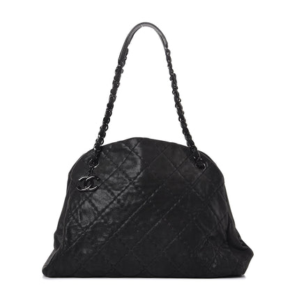 Chanel Iridescent Calfskin Large Just Mademoiselle Bowling Bag Black 1 of 7