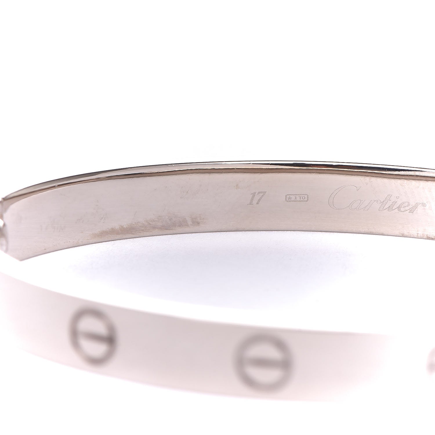 Cartier 18K White Gold LOVE Bracelet 17 5 of 9