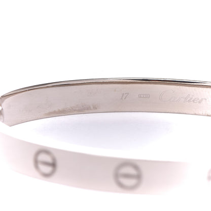Cartier 18K White Gold LOVE Bracelet 17 5 of 9