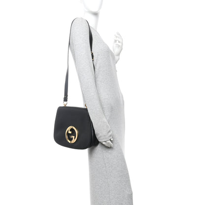 Gucci Roxy Calfskin Web Medium Blondie Top Handle Shoulder Flap Bag Black 2 of 11