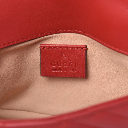Gucci Calfskin Matelasse Super Mini GG Marmont Shoulder Bag Hibiscus Red 8 of 10