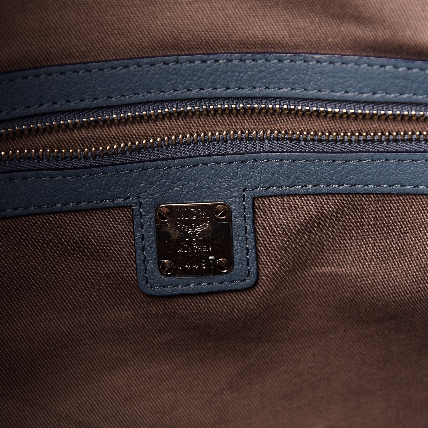 MCM Calfskin Ottomar Monogram Large Klara Hobo Luft Blue 5 of 8