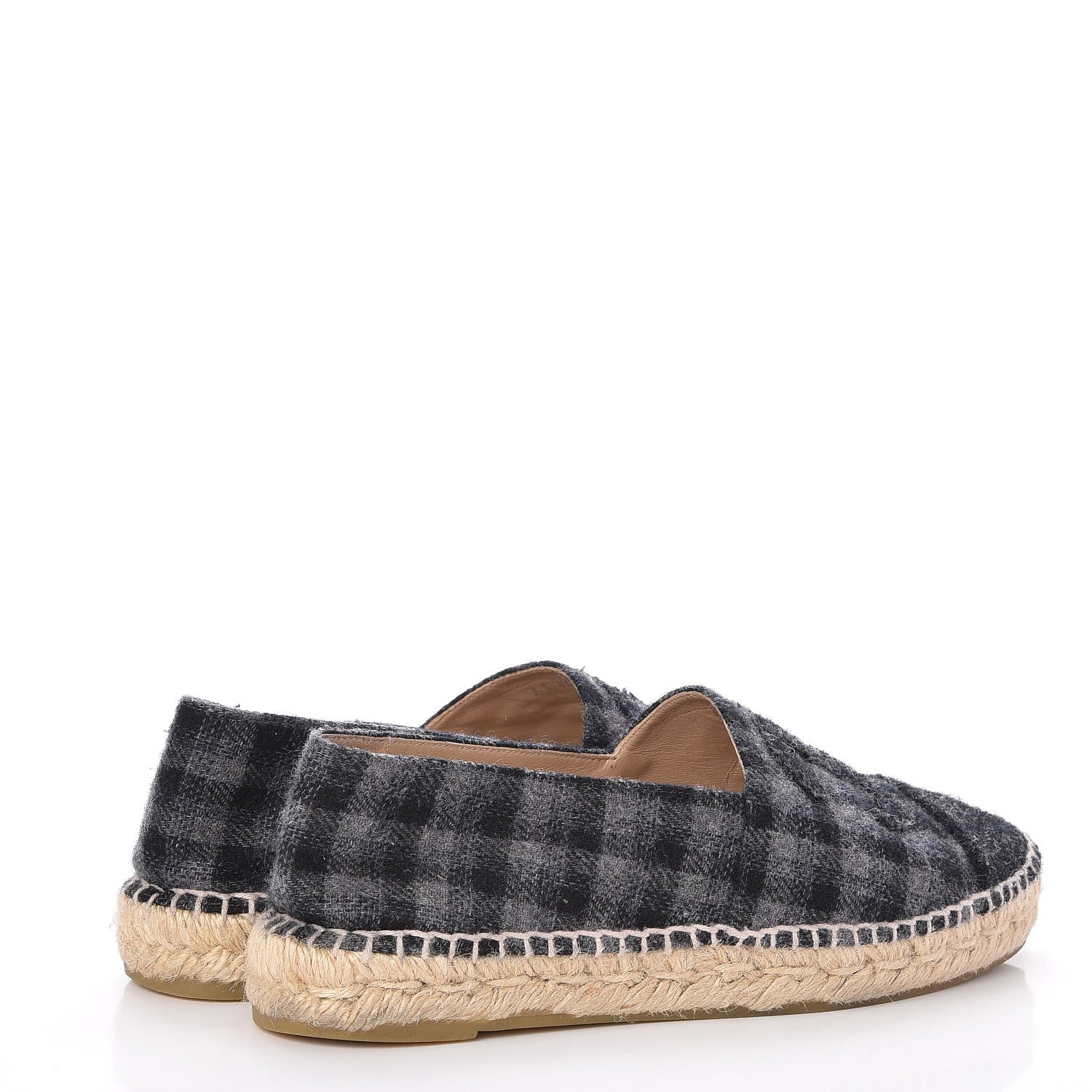 Chanel Flannel CC Espadrilles 37 Dark Grey Black 4 of 11