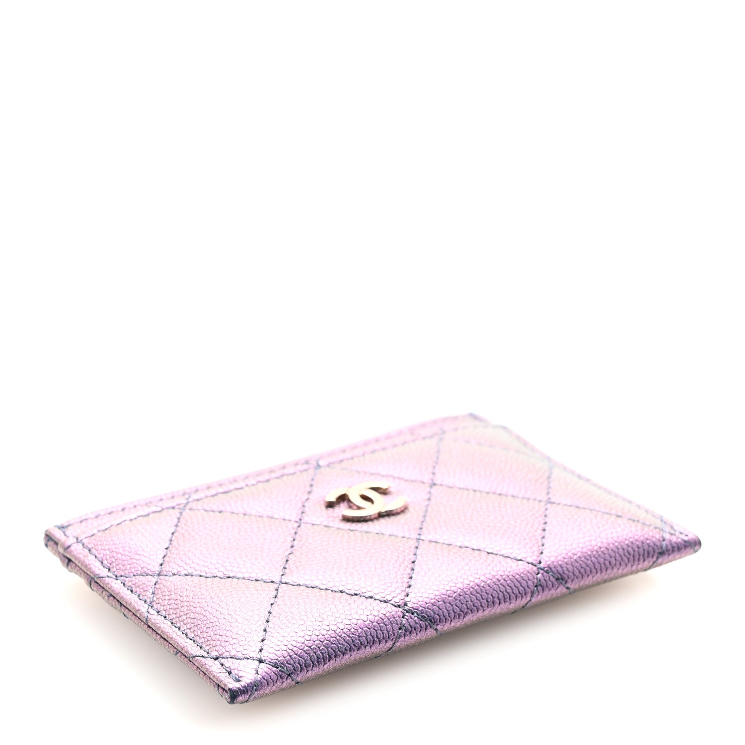 Chanel Iridescent Caviar Quilted Card Holder Dark Blue 4 of 9