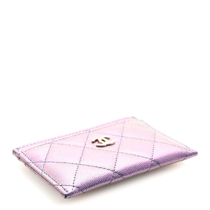 Chanel Iridescent Caviar Quilted Card Holder Dark Blue 4 of 9