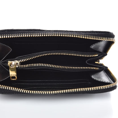 Saint Laurent Grain De Poudre Matelasse Chevron Monogram Zip Around Wallet Black 5 of 13