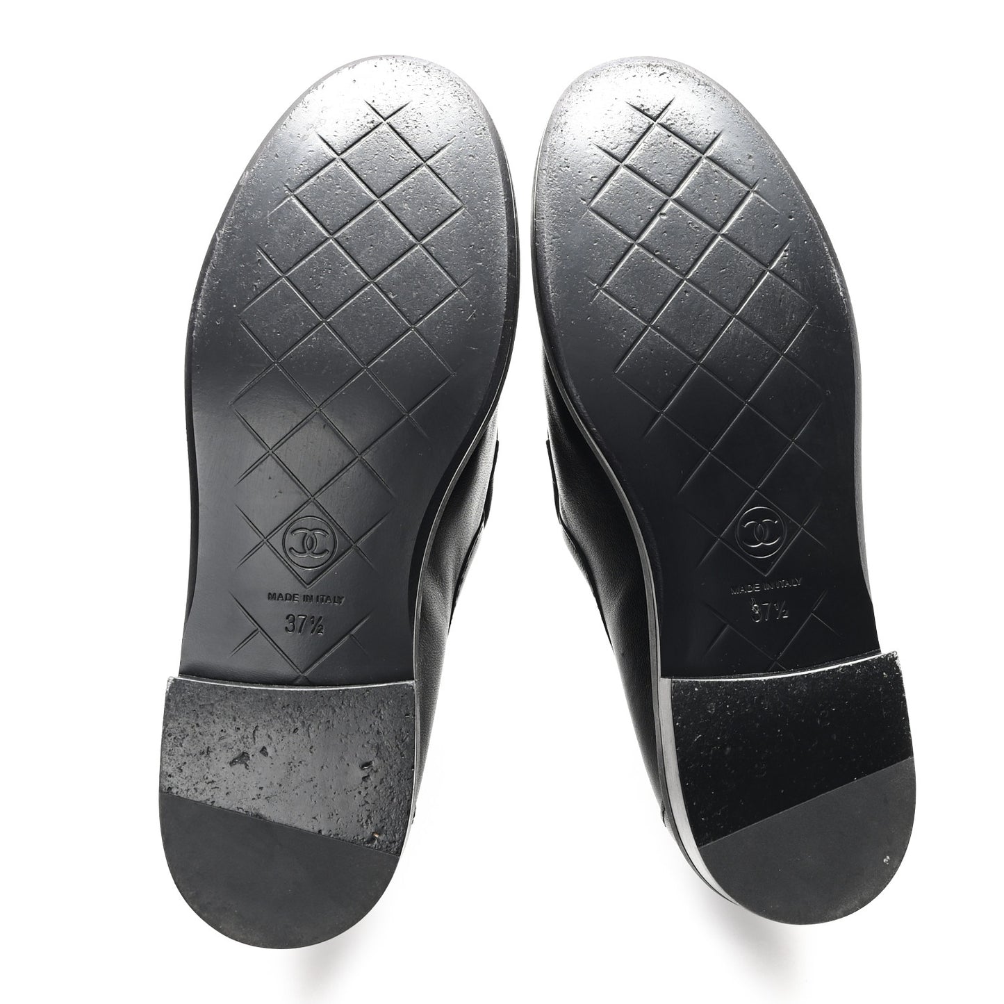 Lambskin Quilted CC Turnlock Loafers 37.5 Black