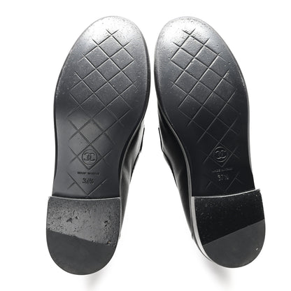 Chanel Lambskin Quilted CC Turnlock Loafers 37.5 Black 6 of 9