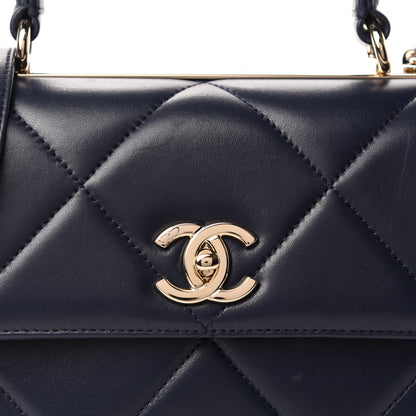 Chanel Lambskin Quilted Small Trendy CC Flap Dual Handle Bag Navy 12 of 13