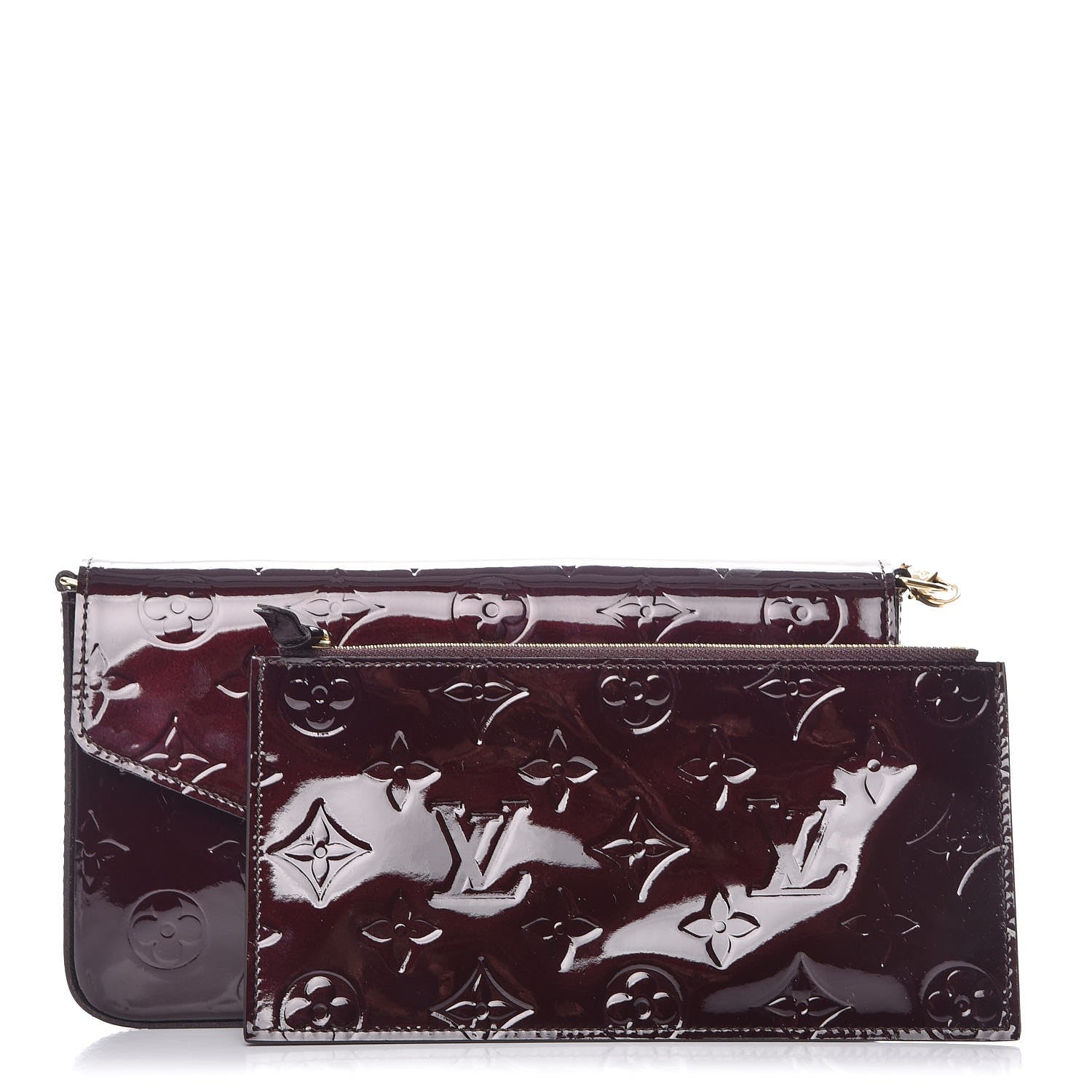Louis Vuitton Vernis Pochette Felicie Chain Wallet Amarante 8 of 8